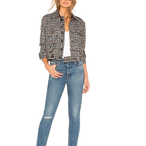 Free People Slouchy Eisenhower Jacket - Black Combo - Size M - Picture 4 of 12